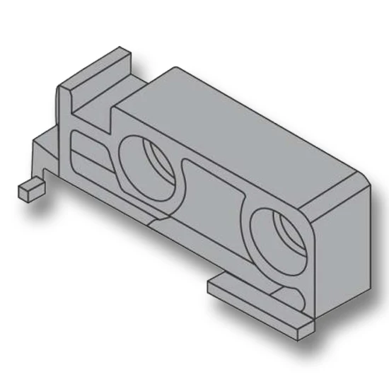 Rear Mounting Block For Pull-Out Shelves For Tandem Drawer Runners
