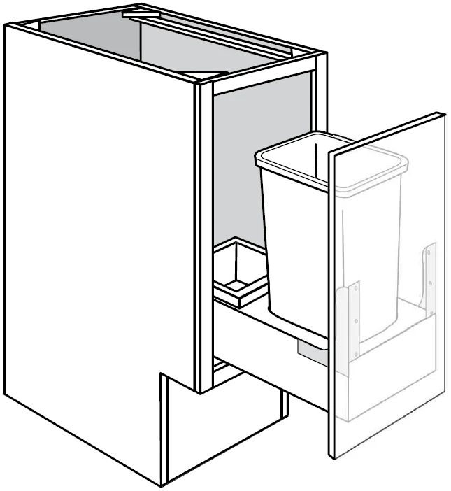 ADA w/ Trash pullout w/ door mount kit & full height door 15 W X 32-1/2 H X 24 D – Dover by JSI