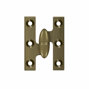 Deltana 2″ Height, 2-1/2″ Length Olive Knuckle Hinge, Antique Brass, Left