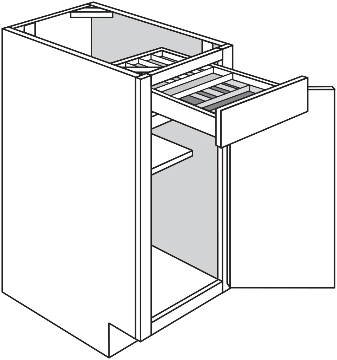 Base w/ 2-Tier Cutlery Drawer 18 W X 34-1/2 H X 24 D – Upton Slab by JSI