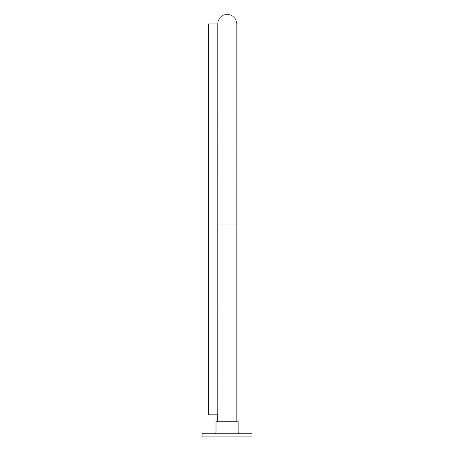 1/4″ Dome End Post for 2″ Tubing Satin Stainless Steel