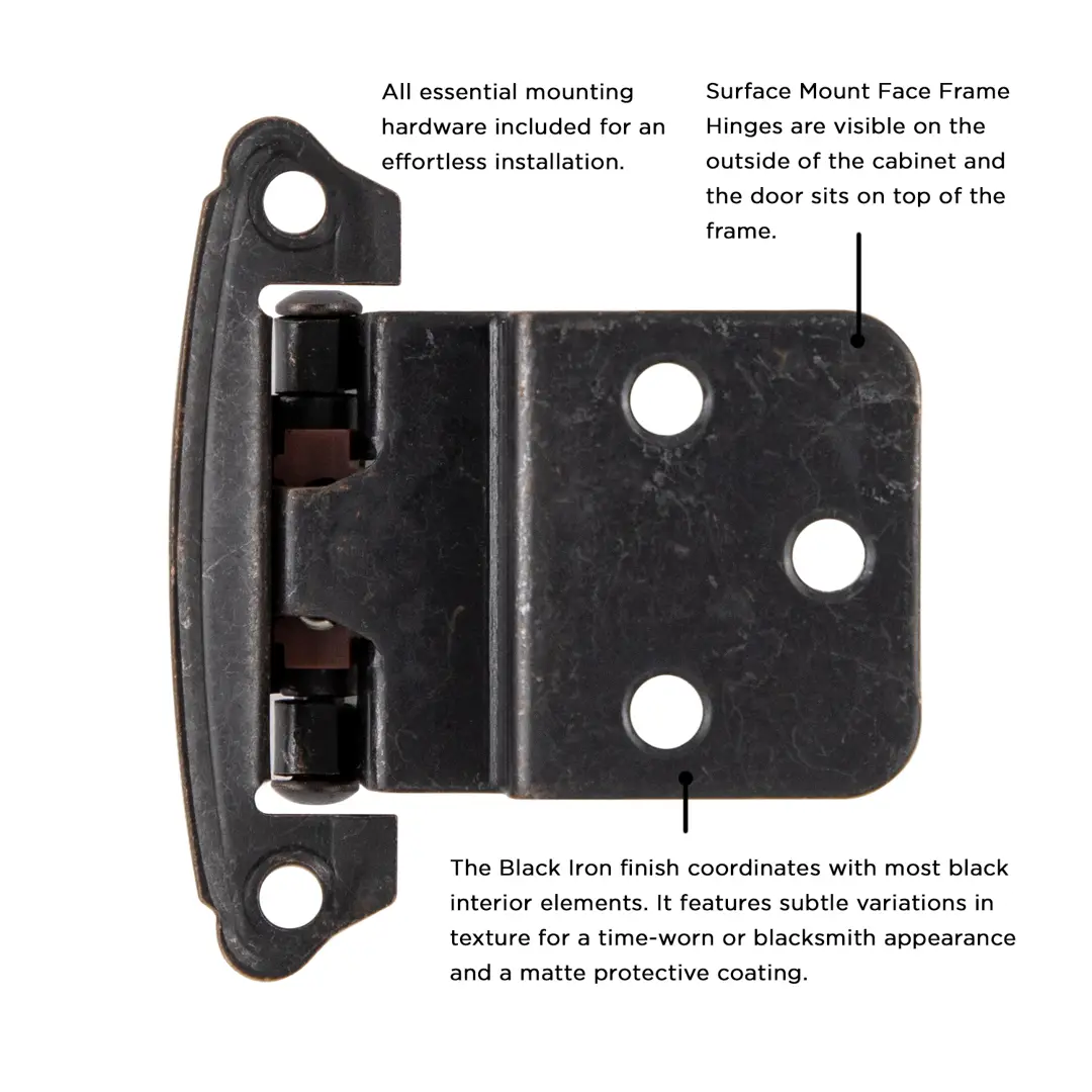 Hickory Hardware Surface Mount Self-Closing Hinge 2-5/8" x 2-3/8"