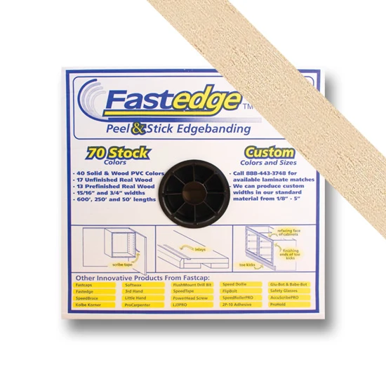 Fastedge Pre Finished Wood PSA Roll, 250 foot, 15/16″