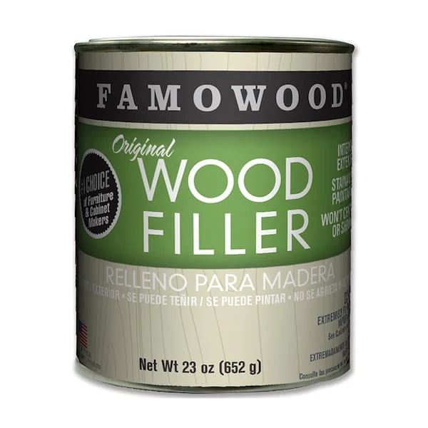 FamoWood Putty Solvent-Based, White Pine, Quart, Multiples of 12