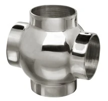 Ball Cross for 1-1/2″ Tubing Polished Stainless Steel