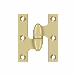 Deltana 2″ Length, 2-1/2″ Height Olive Knuckle Hinge, Unlacquered Polished Brass, Left
