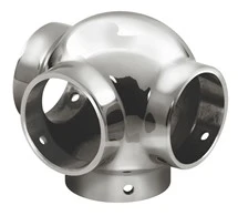 Ball Side Outlet Tee for 1-1/2″ Tubing Polished Stainless Steel