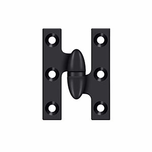 Deltana 2″ Height, 2-1/2″ Length Olive Knuckle Hinge, Black, Right