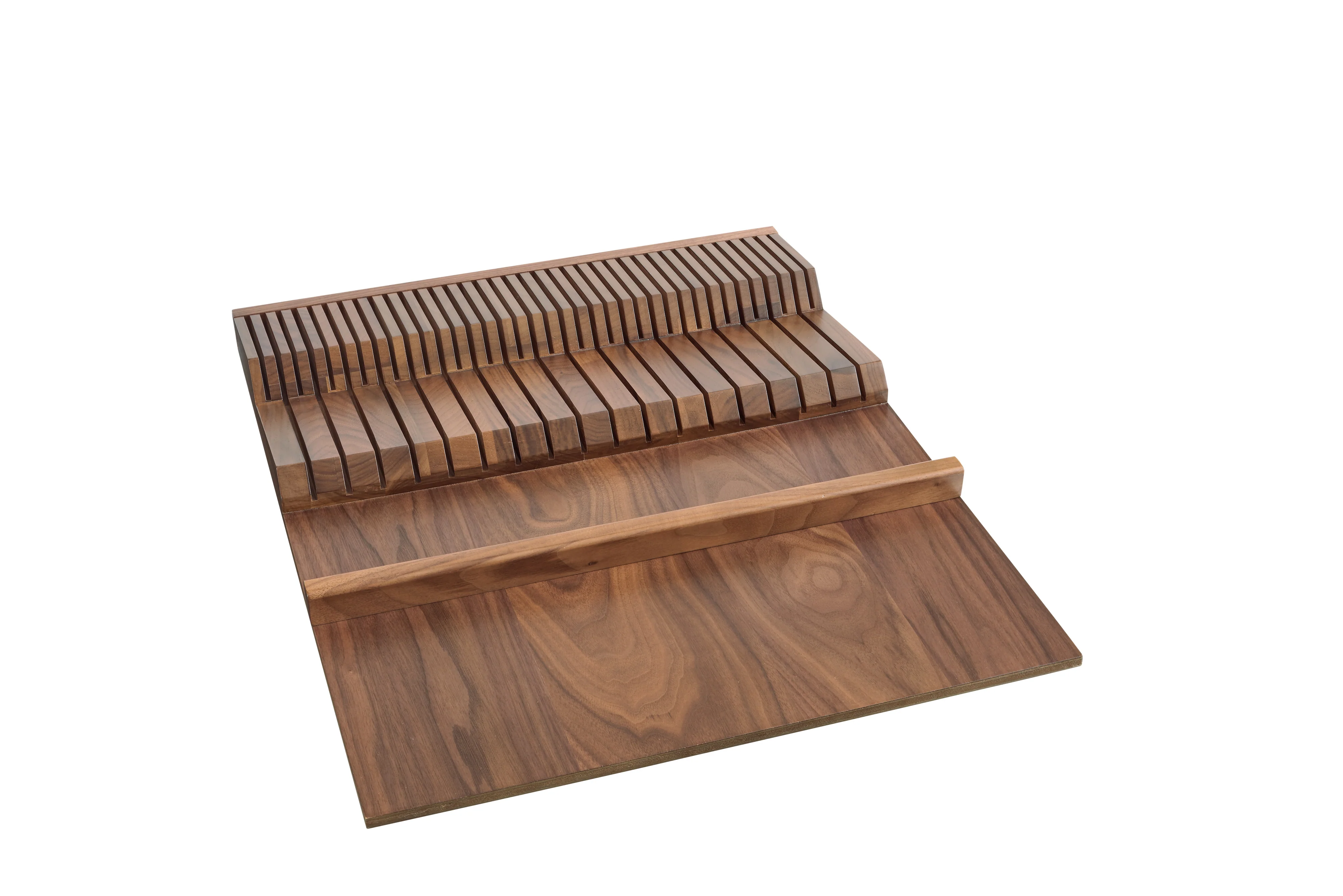 Rev-a-shelf Trimmable Double Knife Block, Walnut
