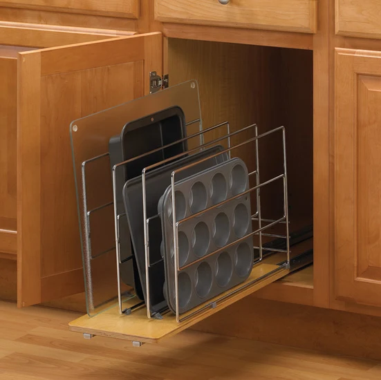 KV Tray Divider Roll Out Frosted Nickel/Birch