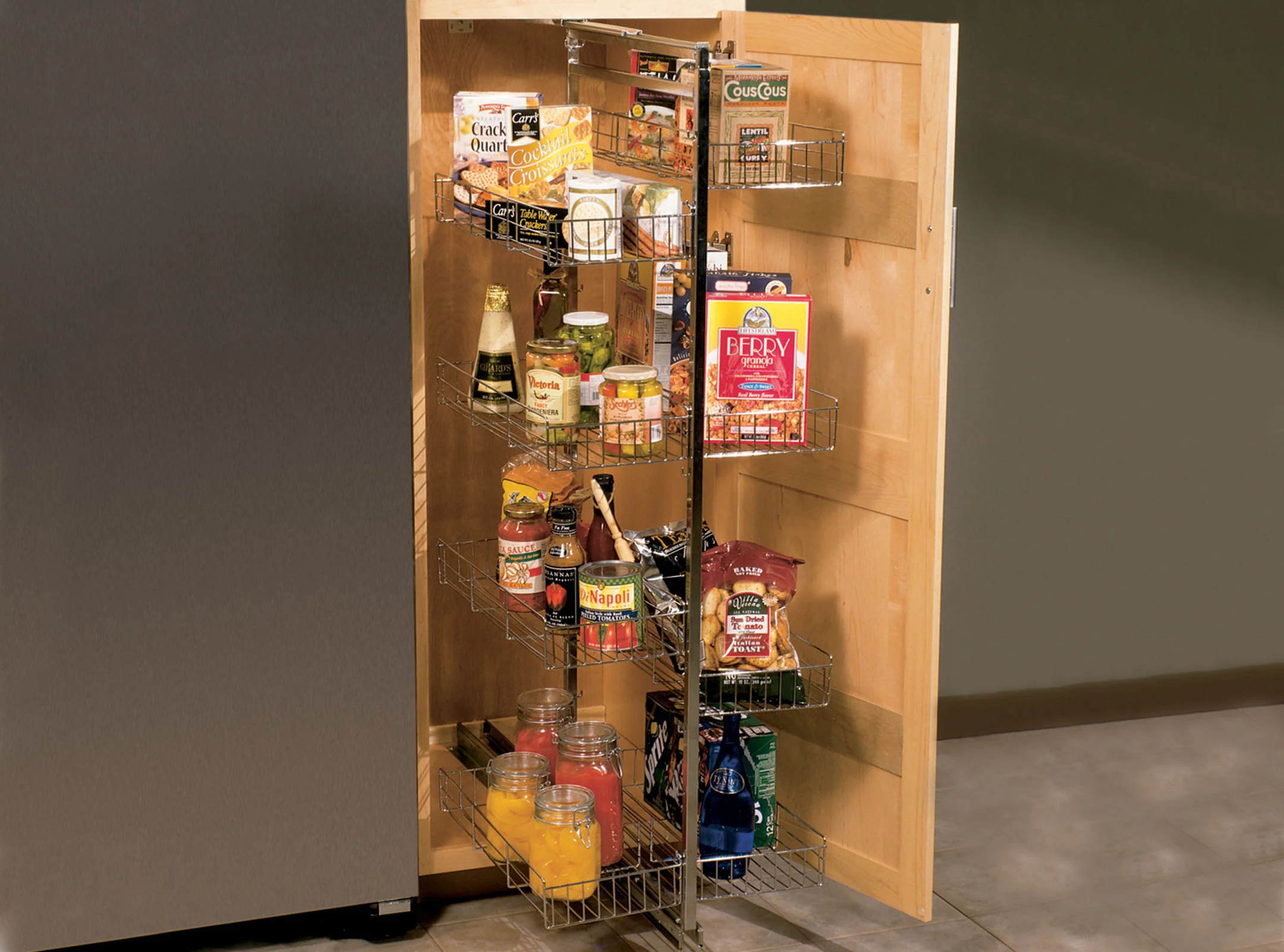 Base And Pantry Baskets, 4″ Width x 21-1/2″ Depth x 3-1/4″ heights White, Multiples of 10