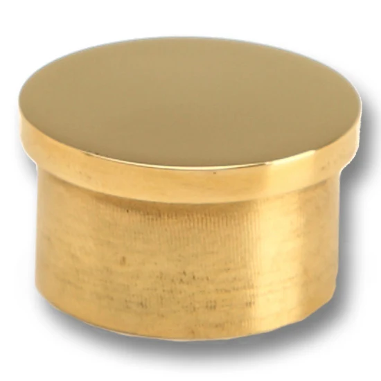 Flush End Cap for 1" Tubing Polished Brass