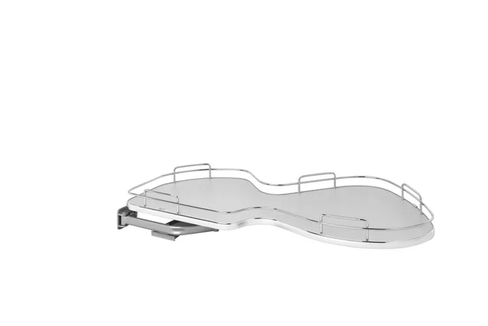 Rev-a-shelf Single-Tier Organizer For Blind Corner Cabinet 21″ Wide Opening Left Opening Grey