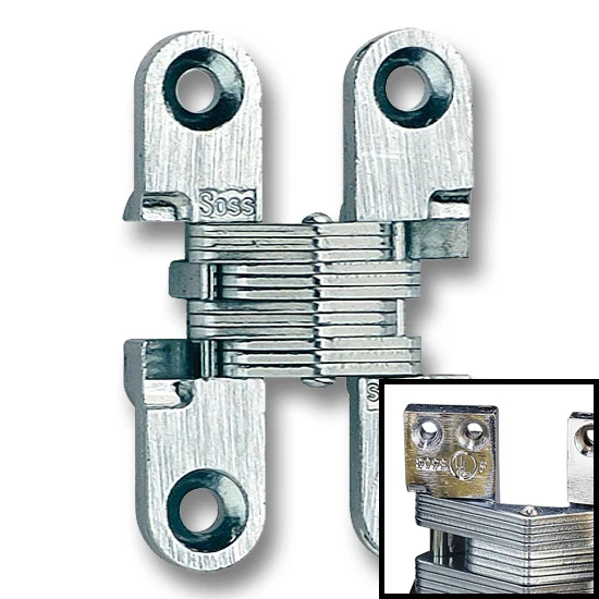 SOSS Hinge #101 1-11/16" Over All Height, Bright Nickel