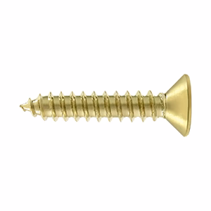 Deltana #10 Solid Brass Wood Screw, Polished Brass