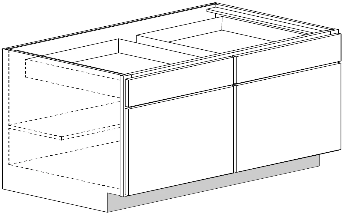 Base Cabinet 42 W X 32-1/2 H X 24 D (4-1/2 inch toe) – Sierra Stain by Legend
