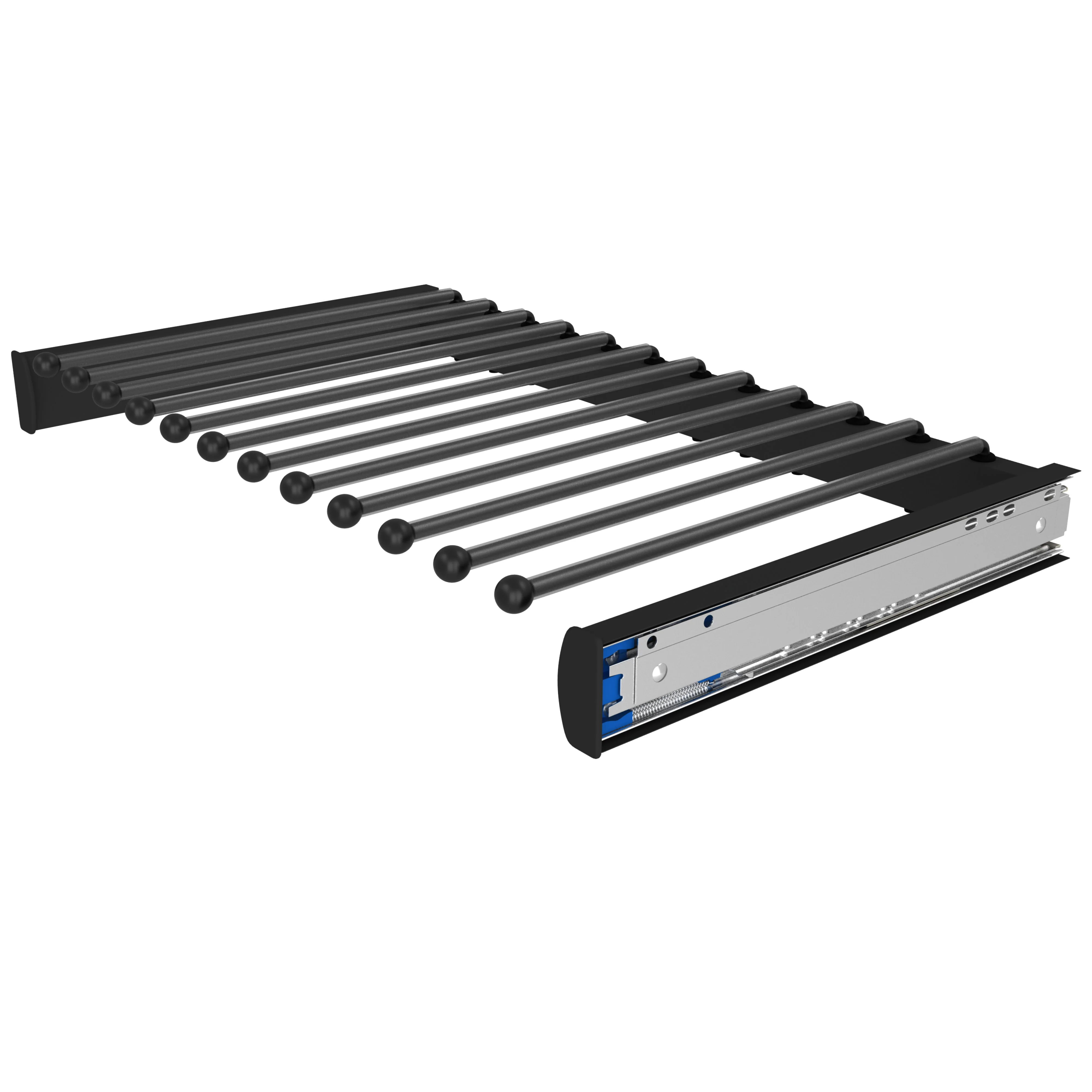 Rev-a-shelf Elite Pullout Pants Rack With Soft-Close Slides Matte Black 24″ Length