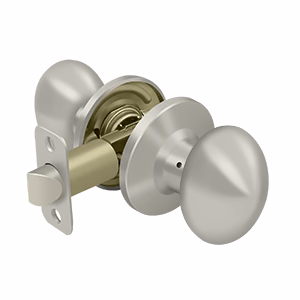 Deltana Egg Knob, Backset 2-3/8″ 2-3/4″ Non-Handed, Satin Nickel, Passage