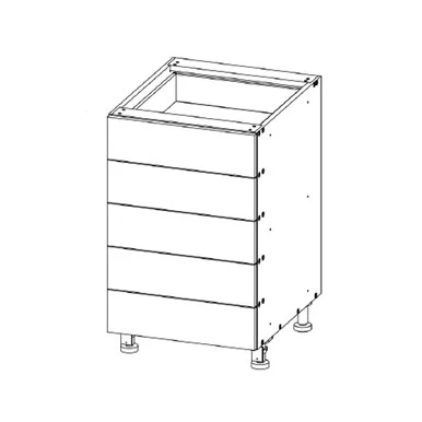 Drawer Base 21 W X 34-1/2 H X 18 D – Standard Series by Open Air Cabinets (5 Drawer)