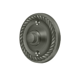 Deltana Bell Button Round 2-1/3″ Diameter Antique Nickel Rope Style