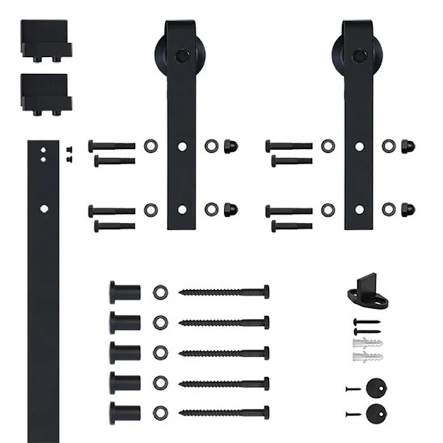 Designer Collection Hook Strap Rolling Door Hardware Door Kit, Yes, 78-3/4″