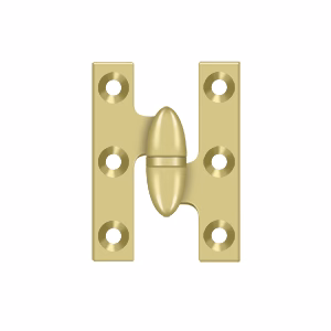 Deltana 2″ Height, 2-1/2″ Length Olive Knuckle Hinge, Polished Brass, Right