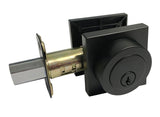 Black Finish Square Single Cylinder Deadbolt