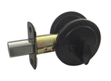 Black deadbolt inside
