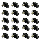 20 black passage door knobs on a white background