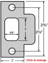 Commercial lever strike plate size
