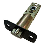 Metal door lock mechanism on a white background