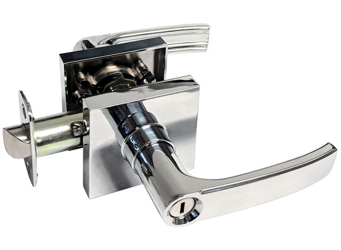 Polished Chrome Square Privacy Door Handle - Style: 8048CR