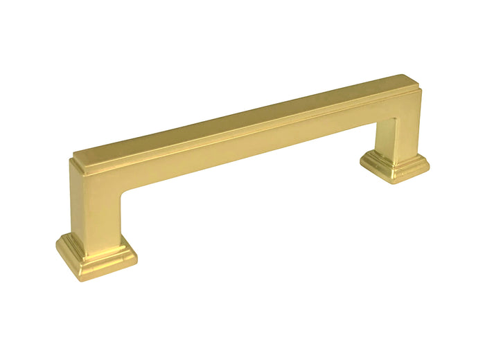 Brushed Brass Gold 3.75 inch square cabinet and drawer pull
