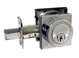 Polished Chrome Square Double Cylinder Deadbolt