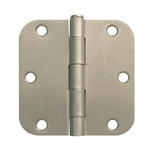 Satin Nickel Interior Door Hinge 3.5"x3.5" with 5/8" Radius