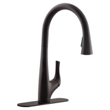 Kohler Bevin Matte Black Kitchen Sink Faucet with pull down sprayer