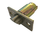 Side profile view of entry door latch for heavy duty commercial levers with square mortise