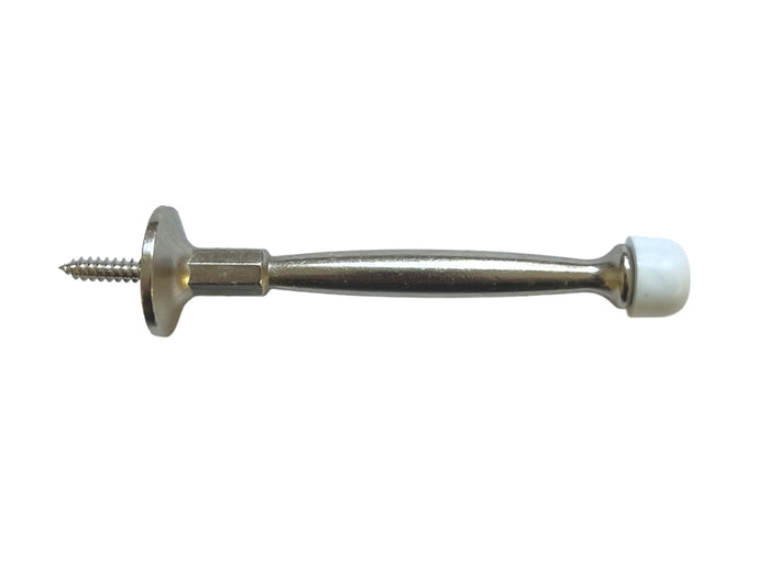 Satin Nickel Finish Solid baseboard door stopper with black plastic protective tip