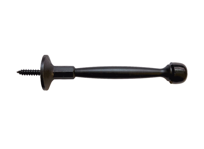 Dark Oil Rubbed Bronze Finish Solid baseboard door stopper with black plastic protective tip