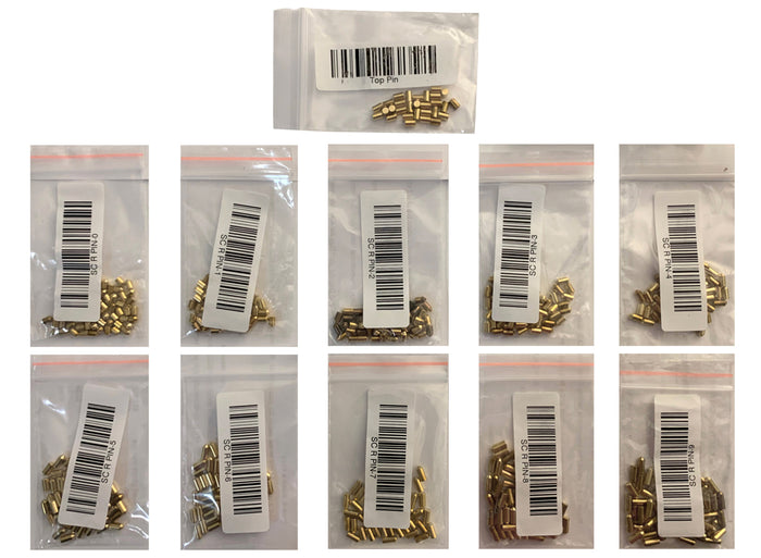 Schlage rekeying pins top pins and #0-#9 Bottom Pins