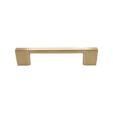 Warm satin brass finish modern cabinet pull with 3.75 inch mounting distance and 4 inch overall length