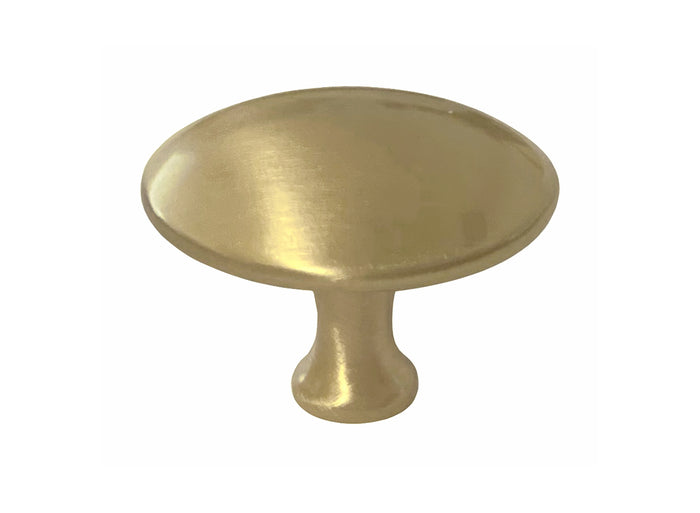 Satin Brass Round Cabinet Knob 