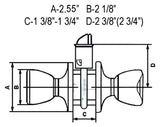 5765-6085 Series Round knob with square rosette door knob dimensions