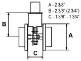 Square Rosette Double Cylinder Deadbolt Dimensions