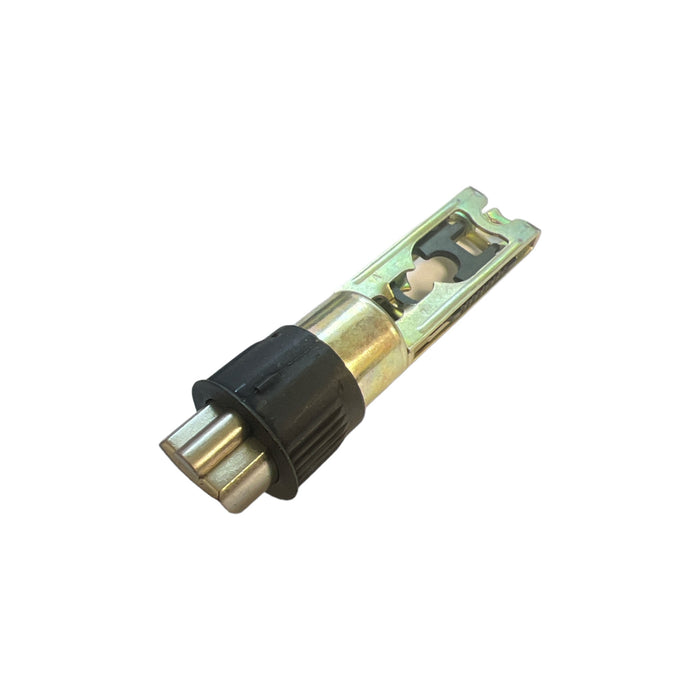 side profile of Dark Oil Rubbed Bronze Kwikset compatible door latch for entry handles with deadlatch pin