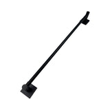 Black metal stand with a square base on a white background