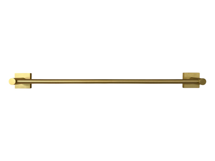 Gold towel bar on a white background