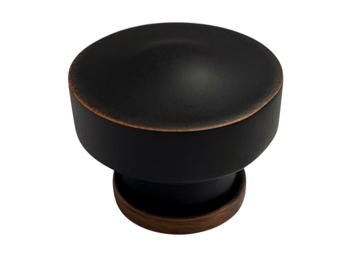 eBuilderHardware dark oil rubbed bronze zinc alloy round cabinet knob, 1 1/4 inch diameter, for kitchen cupboards and dressers.