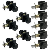 eBuilderHardware 5-pack black entry knob and deadbolt combo with square base, keyed alike.