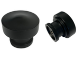 eBuilderHardware black zinc alloy round cabinet knob, 1 1/4 inch diameter, for furniture and drawers.
